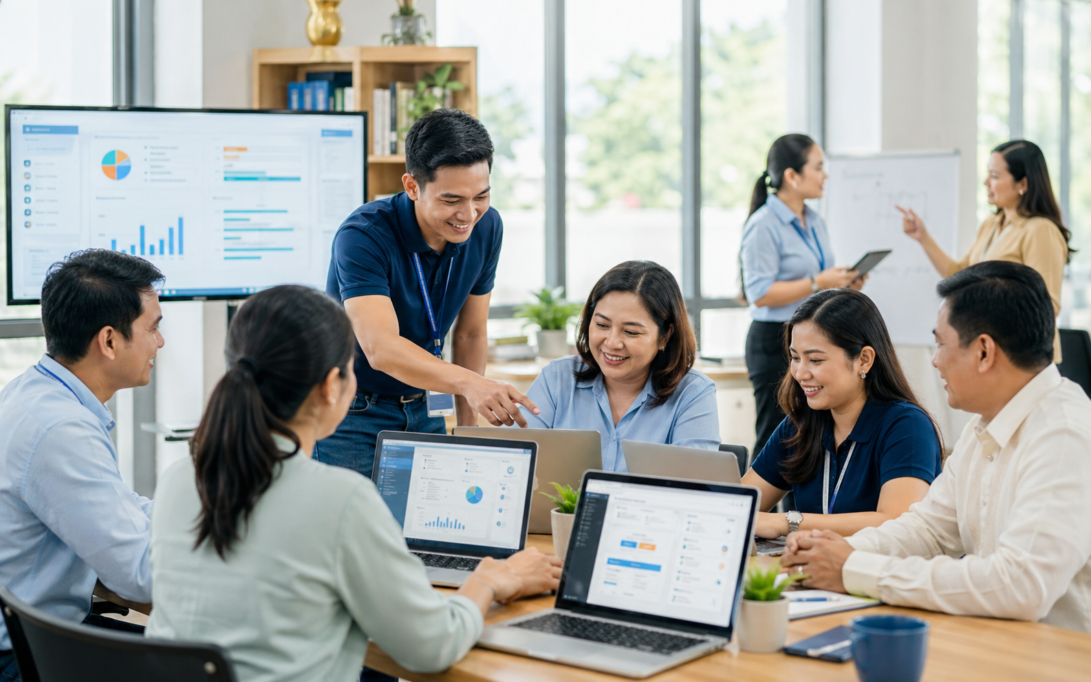 SoftTech team helping clients with digital systems
